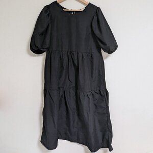 Handmade Tiered Puff Sleeve Midi Dress